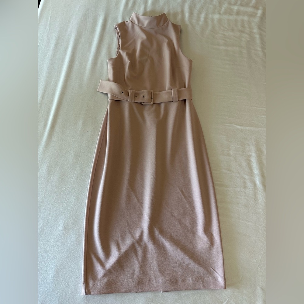 Express light pink Halter Neck Sheath Dress Midi Sleeveless